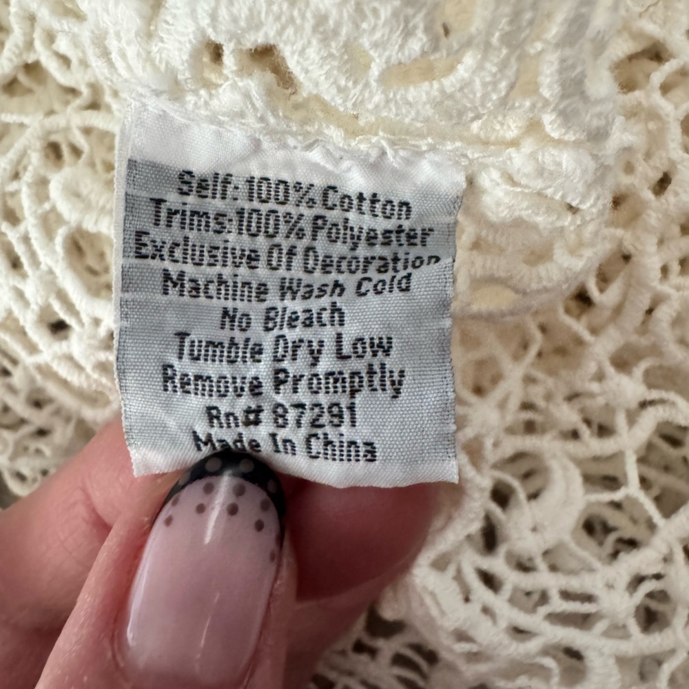 Johnny Was XL White Lace Crochet Open Kimono Cardigan Boho Festival Bridal Z99 - Picture 5 of 7